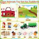 Toddler Toys for 1 2 3 Years Old Boys and Girls, Farm Animals Big Barn Toy, Farm Animal Set with Farms Play Mat, Toddler Educational Montessori Toys, Christmas Birthday Gift for Toddlers Boy and Girl
