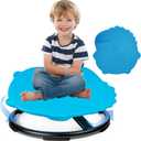 Sensory Spinning Chair for Autistic Kids, ADHD Autism Swivel Chair Training Body Coordination, Metal Base Non-Slip Sit and Spin Toys for Kids (Blue)