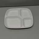 DOITOOL 4 Compartment Plastic Partition Plate 10.2 Inch Melamine Divided Dinner Plate for Portion Control Serving Meals and Salads Reusable Sectioned Tray