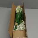 5Pcs Small Artificial Flowers, White Silk Lilac Flowers with Stems Faux Hyacinth Flower for Centerpiece Spring Floral Stems for Vases Fillers Farmhouse Fake Wildflowers for Home Kitchen Wedding Decor