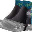 AONIJIE Low Trail Gaiters Reflective Ankle Gators Protective Shoe Covers with UV Protection & Breathable & Sand Prevention for Triathlon Marathon Hiking (Black Green)