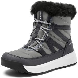 Women's Warm Snow Boots Cold Weather Winter Boots Fur Lined Comfortable Lightweight (8, Dark_grey)
