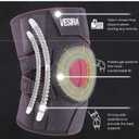 Knee brace for women and men, knee braces for pain relief compression sleeve. Patellar tendon support strap, joint support whit side stabilizer. Running Gear. (Grey)