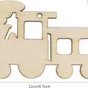 30 Pack 4 Inch Unfinished Wood Train Cutouts Crafts Wooden Train to Paint Train Shape Cutouts Paint Wooden Cars Hanging Ornaments DIY Gift Tags for Home Party Decoration Craft Project