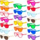 Pack of Neon Sunglasses Bulk for Adult Retro Clear Jelly Color Sunglasses UV400 Protection