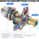 YOXUFA VM22 26mm Carburetor Exhaust Pipe Muffler Stage 2 Kit for Predator 212cc 224cc 196cc Coleman CT200U BT200X Baja MB200 KT196 Go Kart 6.5HP GX160 Engine Parts Mini Bike Throttle Assembly (colour-plated)