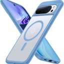 TORRAS Magnetic Shockproof for Google Pixel 10 Pro Case/Pixel 10 Case[Military Grade 12FT Drop Protection][Fit for MagSafe], Slim Matte Translucent & Sturdy Armor Case for Pixel 10/10 Pro, Sky Blue