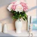 48 PCS Dusty Pink & Champagne Roses Artificial Flowers - Fake Silk Floral with Long Stems Bulk for Table Centerpieces DIY Bouquet Arrangements Wedding Party Bridal Shower Vase Decorations