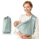 Baby Sling Carrier for Newborn to Toddler(8-45 Lbs), Cozy Wearing Baby Carrier Wrap Sling with Adjustable Strap Safety Buckle, Portable Lightweight Child Carrier Sling One Size Fit All-Grey