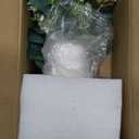 Dahey Artificial Eucalyptus Stems in Small Ceramic Vase Centerpiece Table Decorations Modern Farmhouse Decor Fake Eucalyptus Plants with Vase for Bathroom Kitchen Shelf Living Room Home Decor, White