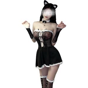 Women's Cat Cosplay Outfit Costume Roleplay Lingerie Set (S)
