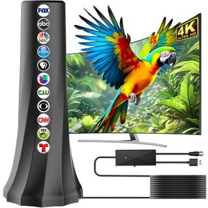 2025 TV Antenna,Antenna for Smart TV with 360 Signal Booster Reception,HD Antenna for Local Channels 2500+ Miles Range,Digital Antenna Indoor Supports 4K 8K 1080p TVs-Portable Antena 25FT Coax Cable