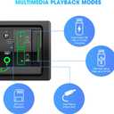 Single Din Bluetooth Marine Radio - in Dash 1-Din Car Stereo Receiver with AM FM Tuner LCD Display SD AUX-in USB Quick Charge APP Control