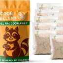 Natural Raccoon Repellent Granules | Eco-Friendly, Non-Toxic & Long-Lasting Protection with Garlic, Peppermint & Wintergreen Oils | Safe for Pets and Children |10-Pack (25g per Bag)