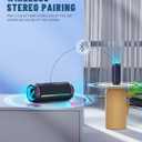 Ortizan Portable Bluetooth Speaker (3nd Gen), Bold 40W Sound with DSP Bass Boost, IPX7 Waterproof, 30Hrs of Playtime, TWS, BT 5.3, Colorful Lights, EQ, USB, Wireless for Home, Outdoor, Party - Black