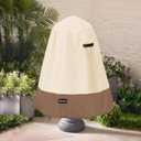 Outdoor Fountain Cover D 32"x H 38",600D Waterproof Heavy Duty Outdoor Fountain Covers,Garden Fountain Statue Protective Cover,Beige& Brown