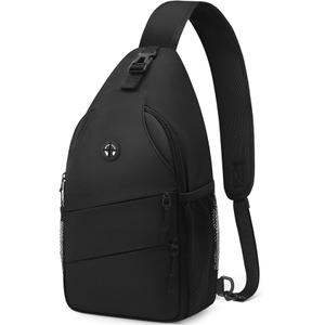 Crossbody Bags for Women Men Trendy Sling Bag Bakpack Casual Chest Bag with Convertible Shoulder Strap (Medium, Black)