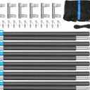 Zoomster Trampoline Replacement Enclosure Poles with Clamp and Hardware Fits 6 Straight Poles Trampoline (No Tool Needed. Can be Assembled by only one Adult) (15FT Pole with Net)