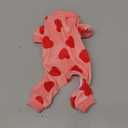 Valentine's Day Dog Pajamas for Small Dogs Girl Boy Super Soft Puppy Clothes Fleece Puppy Pjs Jammies 4 Leg for Chihuahua Yorkie Spring Onesies Jumpsuit Clothing Cute Pet Outfits, Pink Heart, XXS