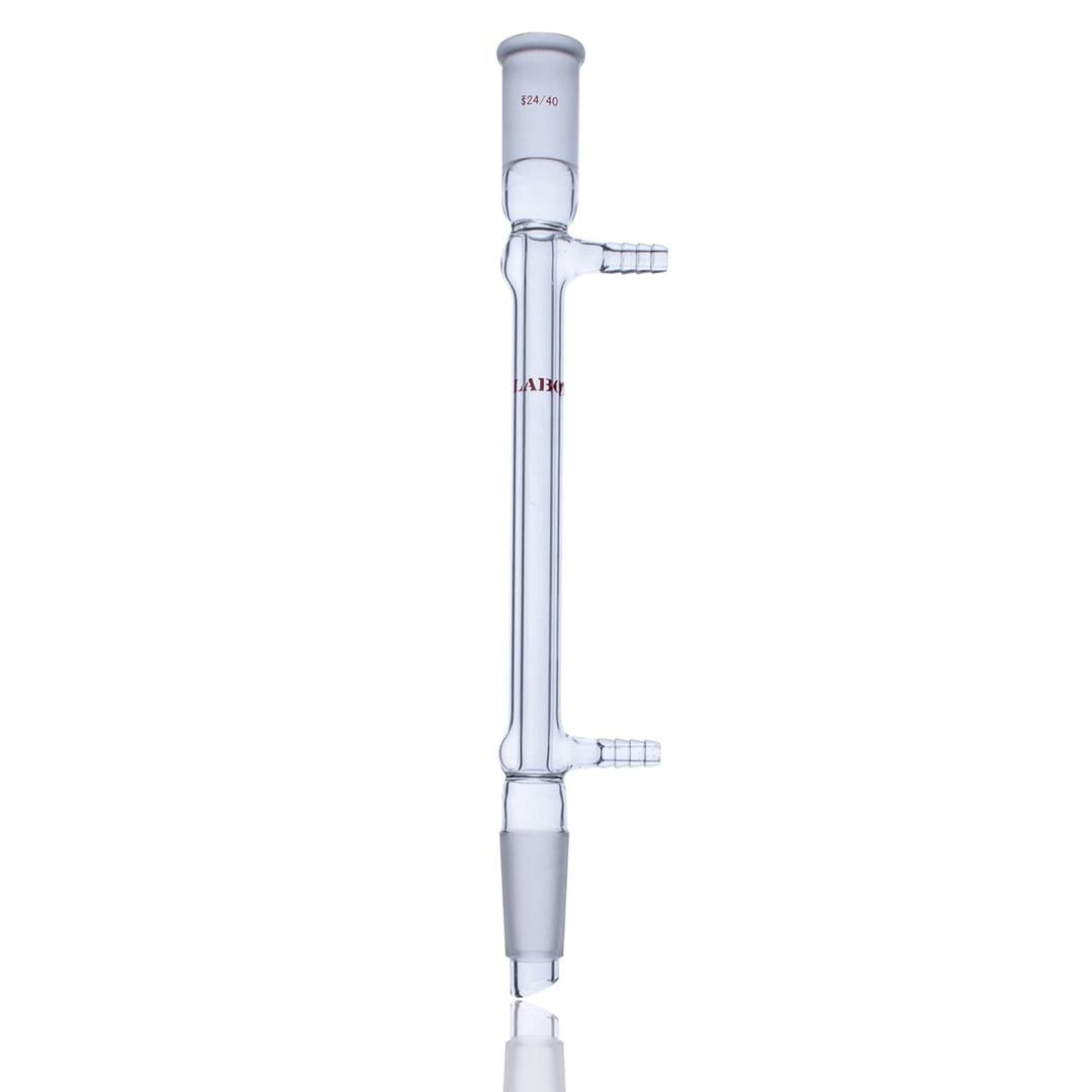 Laboy Glass West Condenser Liebig Reflux Column with 24/40 Joints 190mm in Jacket Length Organic Chemistry Lab Glassware with 10mm Glass Hose Connections