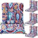 Hoteam 4 Set Outdoor Patio Chair Cushions 20 x 42 in Deep Seat Waterproof Patio Cushions Set for Furniture Replacement Removable Seat and Back (Red Paisley Pattern)