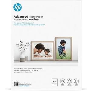 HP Advanced Photo Paper, Glossy, 65 lb, 8 x 10 in., 203 x 254 mm, 25 sheets (6J777A)