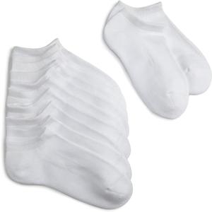 Jefferies Socks Girls' Seamless Sport Half Cushion Low Cut Socks 6 Pack (Small, White)