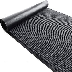 Nisorpa Commercial Grade Door Floor Mat 3' x 10' Brush Step Entrance Mat Slip Skid Doormat with PVC Backing Home Office Hotel Hallway Indoor Outdoor Runner Rugs Corridor Floor Carpet Runner, Grey