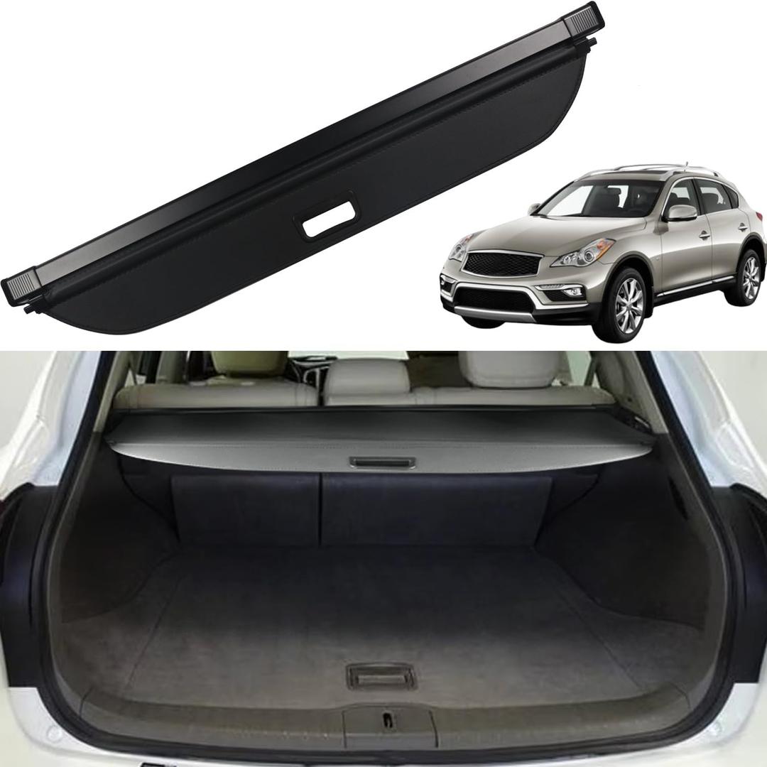 Cargo Cover for Infiniti QX50 2019-2024 Accessories Rear Trunk Cover Trunk Security Cover Shielding Shade Black