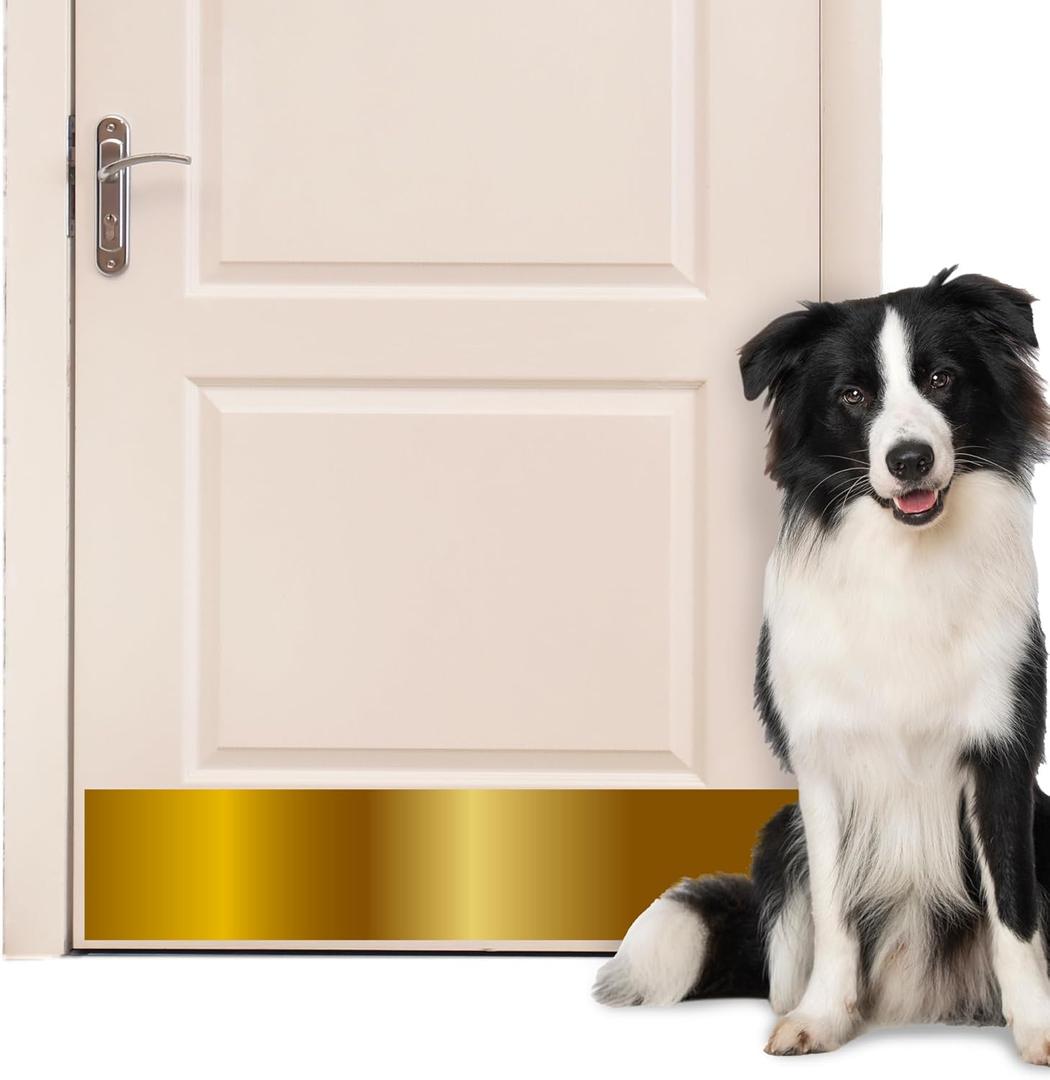 Panther Armor 8x34 Inch Silver Door Kick Plate, 1mm Thick Stainless Steel, Anti-Corrosive Metal Door Plate for Dog Scratching, Door Protector, Durable Kick Plate for Bottom of Door