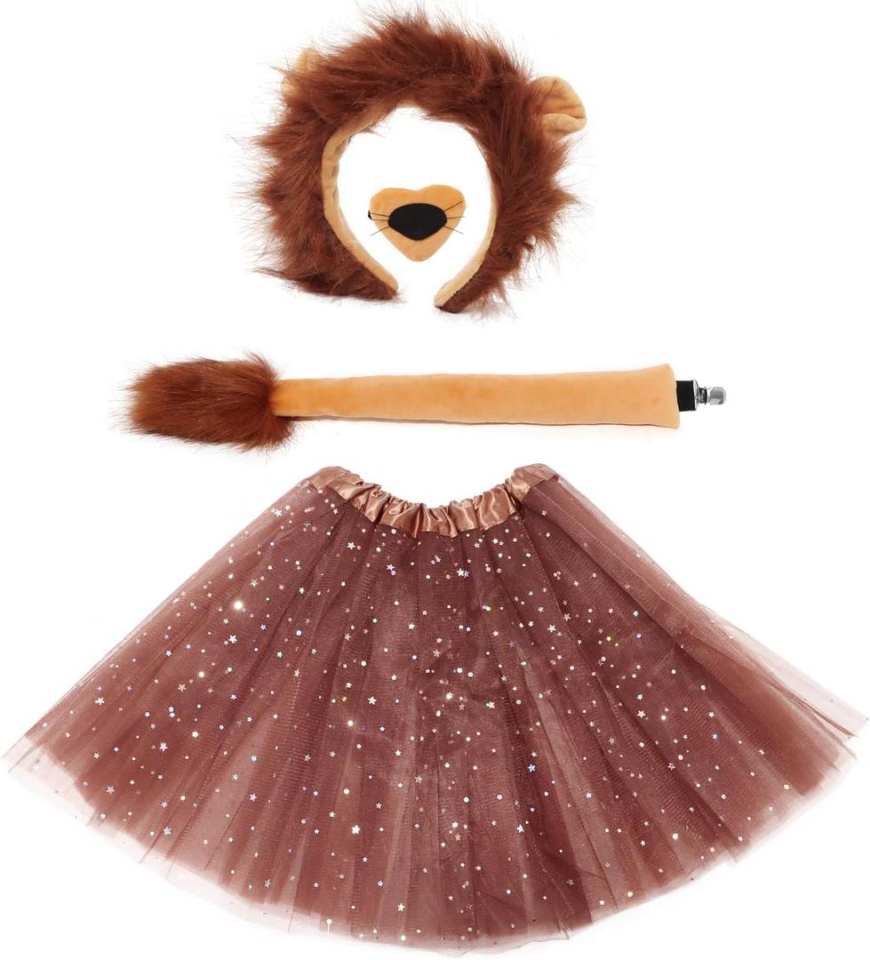 Women's Costume Accessories Set Animal Costumes Adult Fancy Dress Costumes for Cosplay Party Halloween Christmas (Lion)