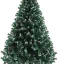 6ft Premium Spruce Hinged Artificial Full Christmas Tree with 812 Branch Tips Holiday Xmas Tree with Metal Hinges and Foldable Base for Home Party Office Decoration
