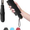 Goothdurs Mini Travel Compact Automatic Umbrella Small Lightweight Folding Rain Windproof Auto Open/Close Purse Umbrellas for Women Men (A1-Black)