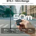 Bluetooth Remote Control Compatible with Insta360 X5/X4/X3/Go 3S/ACE pro 2/ACE Pro/ONE X2/GoPro Hero 8/9/10/11/12 Cameras and Phones - 50M Range Smart Action Accessories