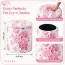Novabright 1 Pcs 16" Dorm Tufted Round Floral Ottoman,Classic,Damask Pink, 19.7"D x 16.7"W x 16.7"H