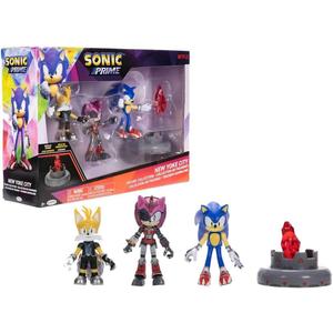 JAKKS Pacific Sonic Prime 2.5" Figure Multipack with Sonic, Tails Nine & The Prism Shard with Display Base!