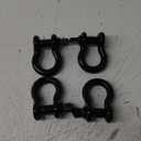 4 Pack Black Rigging 1/2" Bow Shackles D Ring Rugged 10 Ton 22,000 Lbs Breaking Strength, WLL 2 Ton 4400 lbs w 5/8'' Pin Clevis Screw Heavy Duty f Marine Boat Anchor ATV UTV Recovery