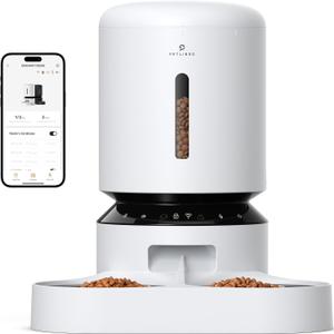 PETLIBRO Automatic Cat Feeder, WiFi Pet Feeder for 2 Cats or Dogs with APP Control, 5L Timed Cat Food Dispenser, Adjustable Meal Splitter, Fresh Food Storage, 10s Meal Call, Stainless Steel Bowls