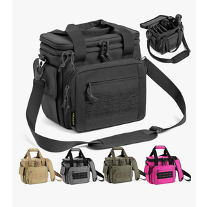 VEAGIA Range Bag,Pistol Case,Soft Gun Case Range Bags For Handguns And Ammo Safe Lockable Double Layer Explosion Proof Zipper That Multi Pistol Carrying Bags (Black 1.0)