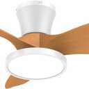 ocioc 32 Inch Small Oak Ceiling Fans with Lights and Remote Control