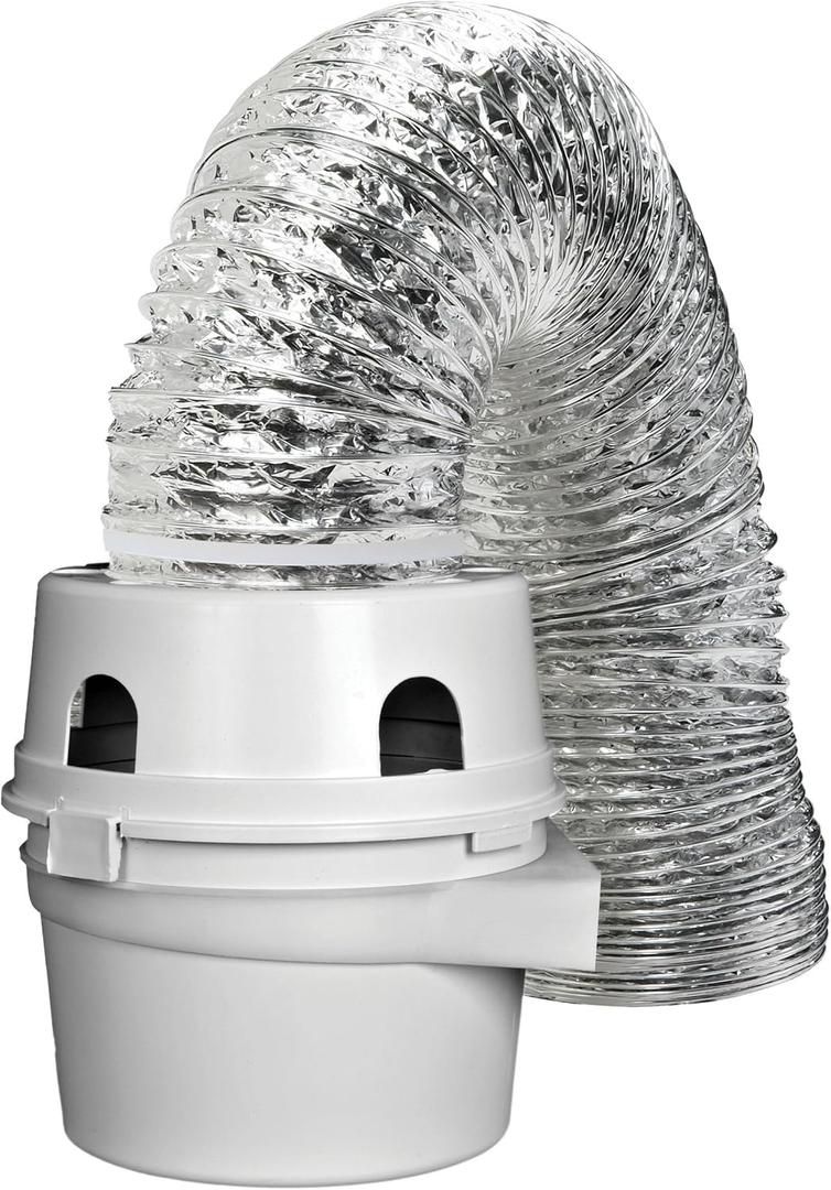 Dundas Jafine TDIDVKZW Indoor Dryer Vent Kit with 4" x 5' Duct