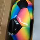 Retisee 2 Pcs Rainbow Soccer Ball with Pump Official Size Indoor Outdoor Soft Inflatable Soccer Sport Gift for Adult for Practice Game Back to School