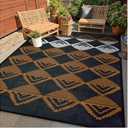 Lahome Outdoor Rugs 8x10 Waterproof, Reversible Plastic Large Outdoor Rug for Patios, Outside RV Mat Carpet for Patio Deck Porch Backyard Balcony Picnic Trailer (Black/Brown, 8' x 10')