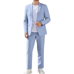COOFANDY Men Suits Classic Fit 2 Piece Suit Set One Button Casual Blazer Wedding Bussiness Suit Separates L