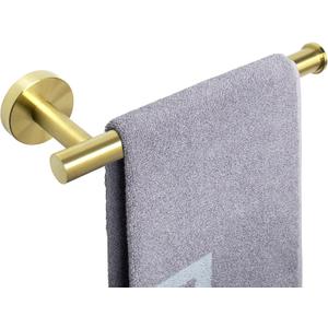 NearMoon Hand Towel Holder/Towel Ring, Thicken Stainless Steel Hand Towel Bar for Bathroom, Rustproof Wall Mounted Towel Rack, Contemporary Style Bath Accessories, 9 Inch (1 Pack, Brushed Gold)