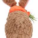 Hopearl Hopping Rabbit with LED Ears Carrot Backpack Interactive Plush Bunny Toy with Sounds Animated Walking Wiggle Light up Ears Twitch Nose Gift for Toddlers, Brown, 7''
