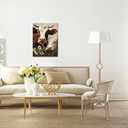 Cow Pictures Farmhouse Animal Print Framed Painting With Flower Poster 16x24 Inches