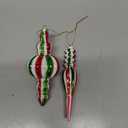 Soaoo 6 Pcs 6.3 Inch Red and Green Mercury Glass Finial Christmas Ornaments Hanging Christmas Finials Glass Ornaments Assorted Mercury Decor for Xmas Tree Vintage Holiday Decoration(Novel)