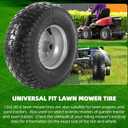 AR-PRO (2 Pack) 13 x 5.00-6 Lawn Mower Tire and Wheel for Riding Mower Lawn Tractor, 3" Centered Hub and 3/4" Bushings, 4-Ply Tubeless Turf-V Pattern