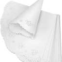 Teemico 50 Pcs Wedding Confetti Cones White Paper Tapers Hollow Print Cone for Party Petal Small Bouquet White Paper Cones for Candy Buffet